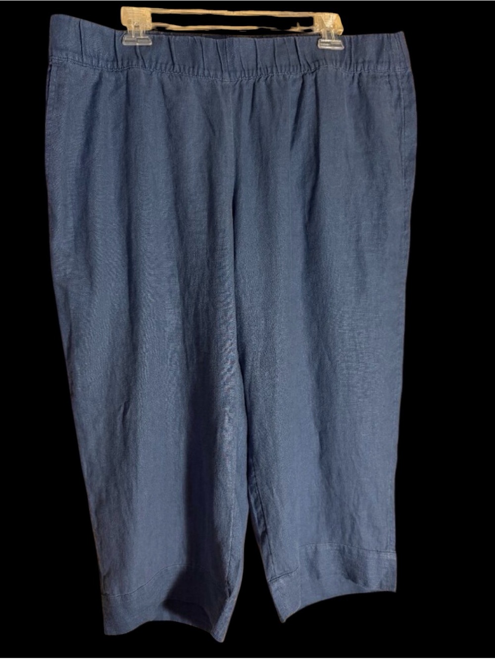 NWT J Jill Pure Jill Chambray Denim Blue Linen Cropped Pants Sz XLP